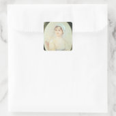 Portret van Jane Austen Vierkante Sticker (Tas)