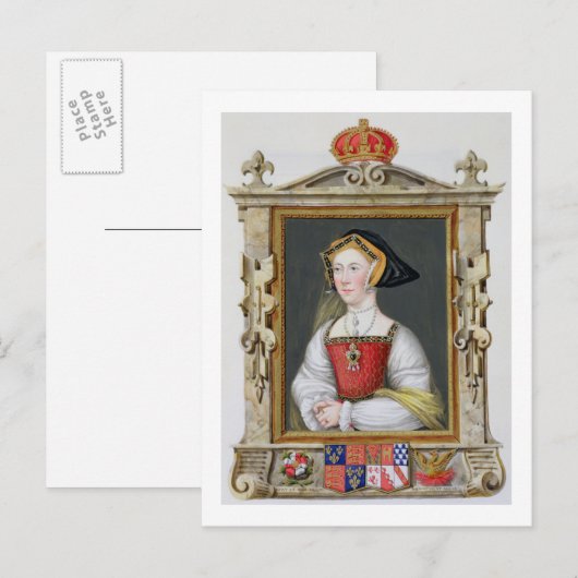 Portret van Jane Seymour (c.1509-37) 3rd Queen of Briefkaart (Voorkant / Achterkant)
