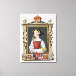 Portret van Jane Seymour (c.1509-37) 3rd Queen of Canvas Afdruk