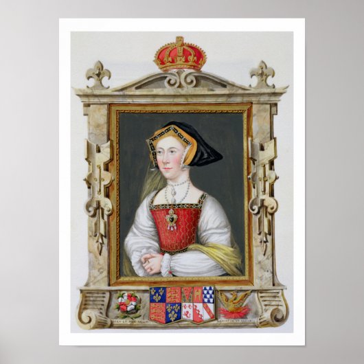 Portret van Jane Seymour (c.1509-37) 3rd Queen of Poster (Voorkant)