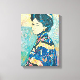 Portret van Japanse vrouw (door Fujishima Takeji) Canvas Afdruk
