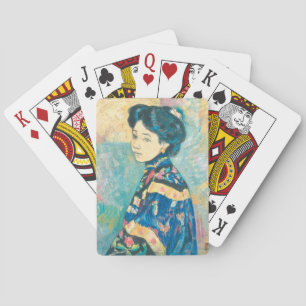 Portret van Japanse vrouw (door Fujishima Takeji) Pokerkaarten
