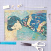 Portret van Japanse vrouw (door Fujishima Takeji) Tissuepapier (Craft)