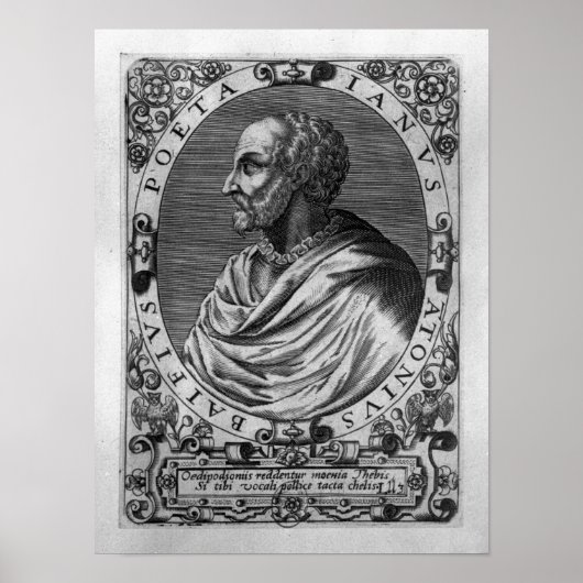 Portret van Jean Antoine de Baif Poster (Voorkant)