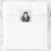Portret van Jean Baptiste Say Vierkante Sticker (Tas)