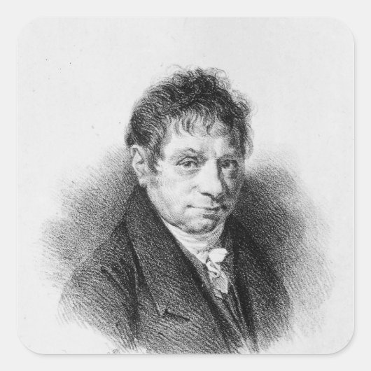 Portret van Jean Baptiste Say Vierkante Sticker (Voorkant)