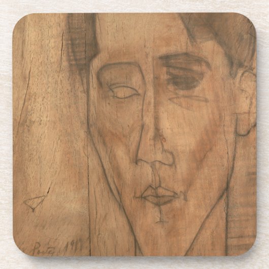 Portret van Jean Cocteau (1889-1963) 1917 (potlood Bier Onderzetter (Voorkant)