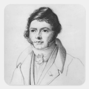 Portret van Jean-Francois Champollion , 1830 Vierkante Sticker