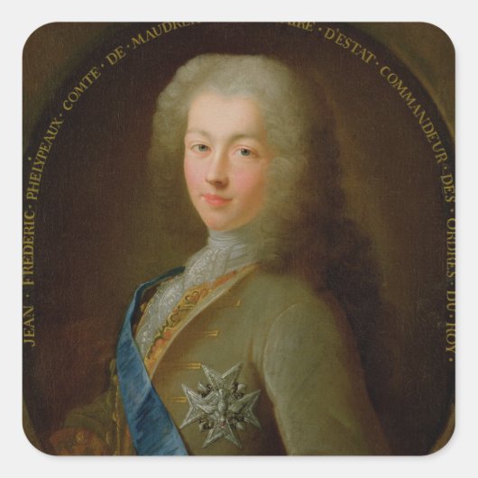 Portret van Jean Frederic Phelypeaux Vierkante Sticker (Voorkant)