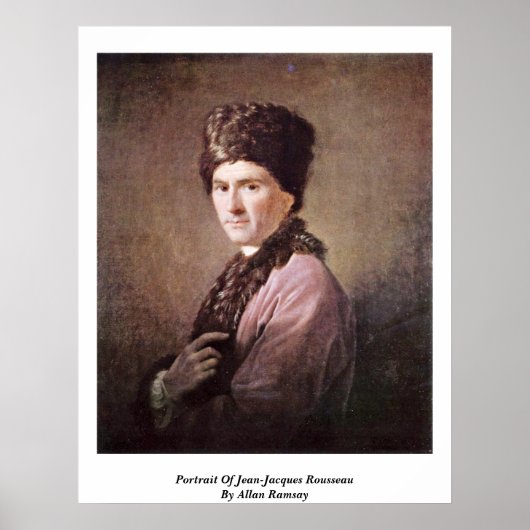Portret van Jean-Jacques Rousseau door Allan Ramsa Poster (Voorkant)