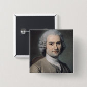 Portret van Jean Jacques Rousseau Vierkante Button 5,1 Cm (Voorkant /achterkant)