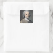 Portret van Jean Jacques Rousseau Vierkante Sticker (Tas)