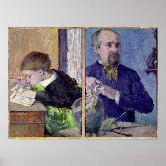 Portret van Jean Paul Aube en zijn zoon Poster (Voorkant)