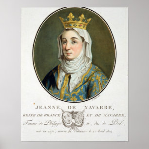 Portret van Jeanne de Navarra (1271-1304), 1788 (c Poster