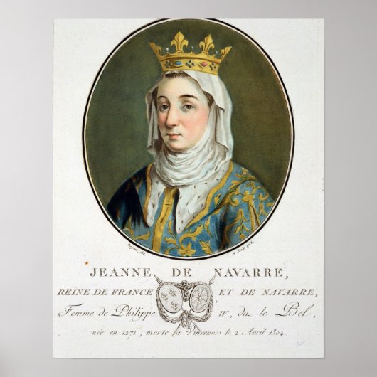 Portret van Jeanne de Navarra (1271-1304), 1788 (c Poster (Voorkant)