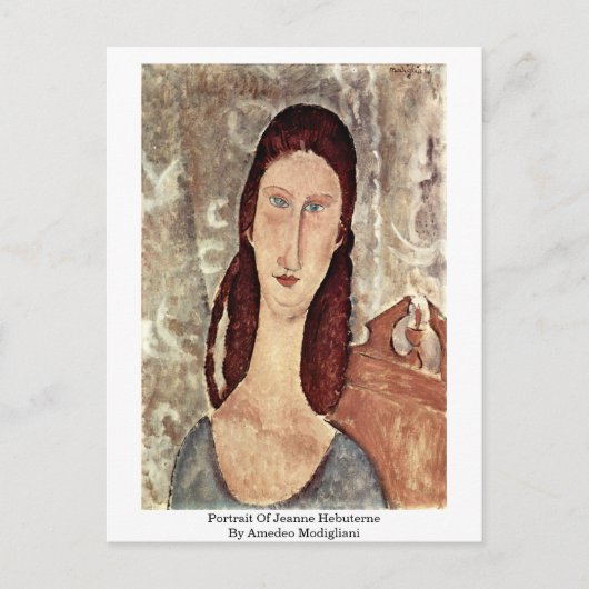 Portret van Jeanne Hebuterne door Amedeo Modiglian Briefkaart (Voorkant)