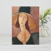 Portret van Jeanne Hebuterne in een groot pet Bedankkaart (Staand voorkant)