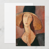 Portret van Jeanne Hebuterne in een groot pet Bedankkaart (Voorkant / Achterkant)