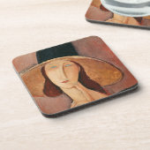 Portret van Jeanne Hebuterne in een groot pet Bier Onderzetter (Linkerzijde)