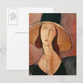 Portret van Jeanne Hebuterne in een groot pet Briefkaart (Voorkant / Achterkant)