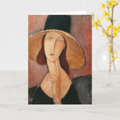 Portret van Jeanne Hebuterne in een groot pet Kaart (Gele Bloem)