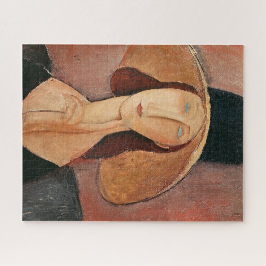 Portret van Jeanne Hebuterne in een groot pet Legpuzzel (Horizontaal)