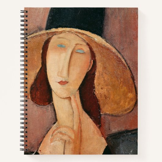 Portret van Jeanne Hebuterne in een groot pet Notitieboek (Voorkant)
