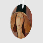 Portret van Jeanne Hebuterne in een groot pet Ornament (voorkant)