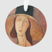 Portret van Jeanne Hebuterne in een groot pet Ornament (voorkant)