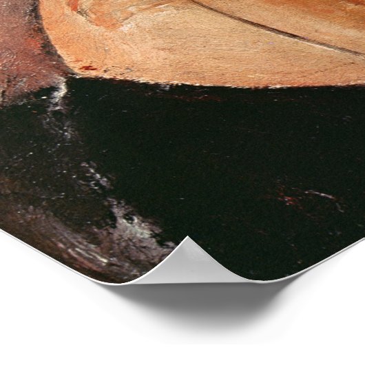 Portret van Jeanne Hebuterne in een groot pet Poster (Hoek)