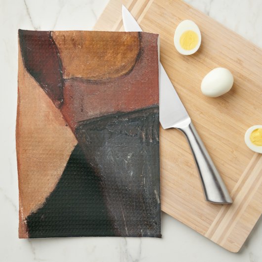 Portret van Jeanne Hebuterne in een groot pet Theedoek (Quarter Fold)