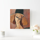 Portret van Jeanne Hebuterne in een groot pet Vierkante Klok (Huis)