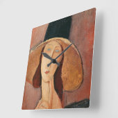 Portret van Jeanne Hebuterne in een groot pet Vierkante Klok (Hoek)