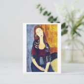 Portret van Jeanne Hebuterne, Modigliani Briefkaart (Staand voorkant)
