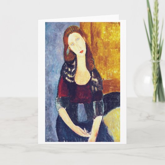 Portret van Jeanne Hebuterne, Modigliani Kaart (Voorkant)