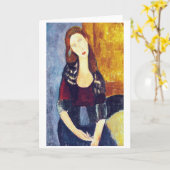 Portret van Jeanne Hebuterne, Modigliani Kaart (Gele Bloem)