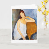 Portret van Jeanne Hebuterne, Modigliani Kaart (Gele Bloem)