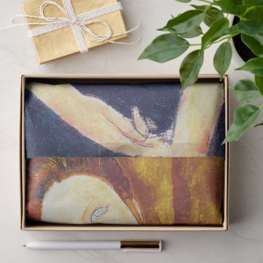 Portret van Jeanne Hebuterne, Modigliani Tissuepapier (Geschenk)