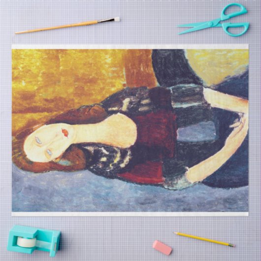 Portret van Jeanne Hebuterne, Modigliani Tissuepapier (Craft)