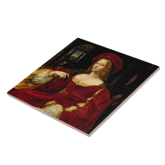 Portret van Jeanne of Aragon (c.1500-77), echtgeno Tegeltje (Zijkant)
