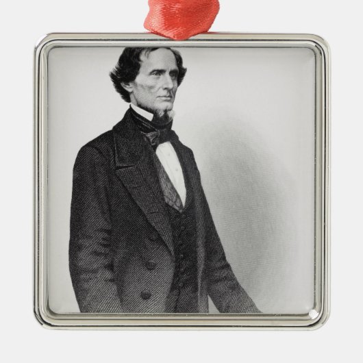 Portret van Jefferson Davis Metalen Ornament (Voorkant)