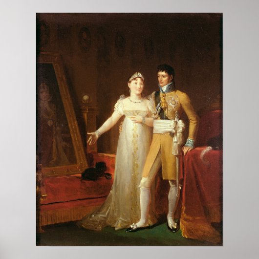 Portret van Jerome Bonaparte en zijn vrouw Poster (Voorkant)
