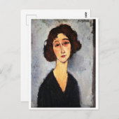 Portret van Jeune Femme, Modigliani Briefkaart (Voorkant / Achterkant)