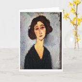 Portret van Jeune Femme, Modigliani Kaart (Gele Bloem)