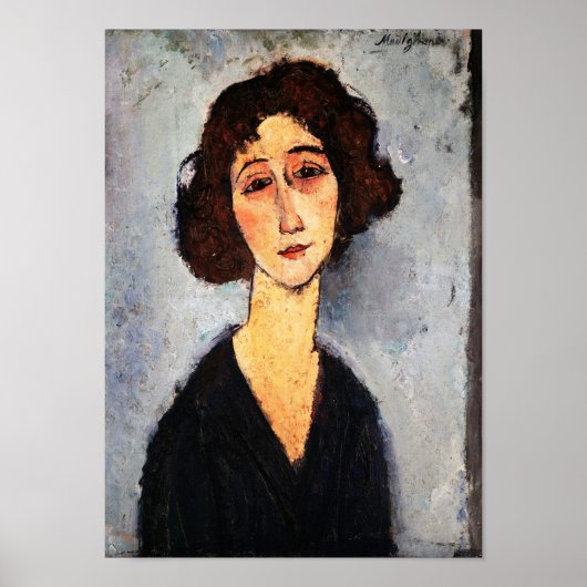 Portret van Jeune Femme, Modigliani Poster (Voorkant)
