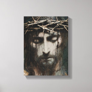 Portret van Jezus Christus (#1) Canvas Afdruk