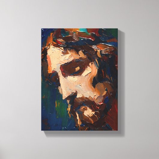 Portret van Jezus Christus (#2) Canvas Afdruk (Voorkant)