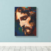 Portret van Jezus Christus (#2) Canvas Afdruk (Insitu (Houten vloer))