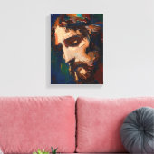 Portret van Jezus Christus (#2) Canvas Afdruk (Insitu (Woonkamer))