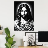Portret van Jezus Christus | AI Art Poster (Thuiskantoor)